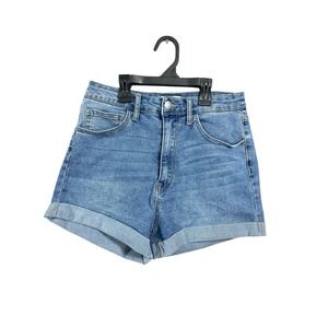 FOREVER 21 High Rise Med Wash Blue Denim‎ Jean Shorts Women's Size 29